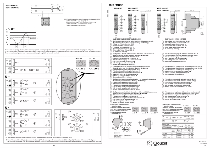Page 1 of the manual User Manual Crouzet MUSF 260ACDC