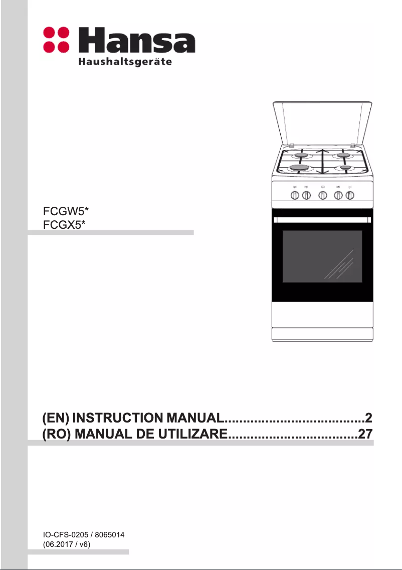 First page image of the manual for FCGW51090