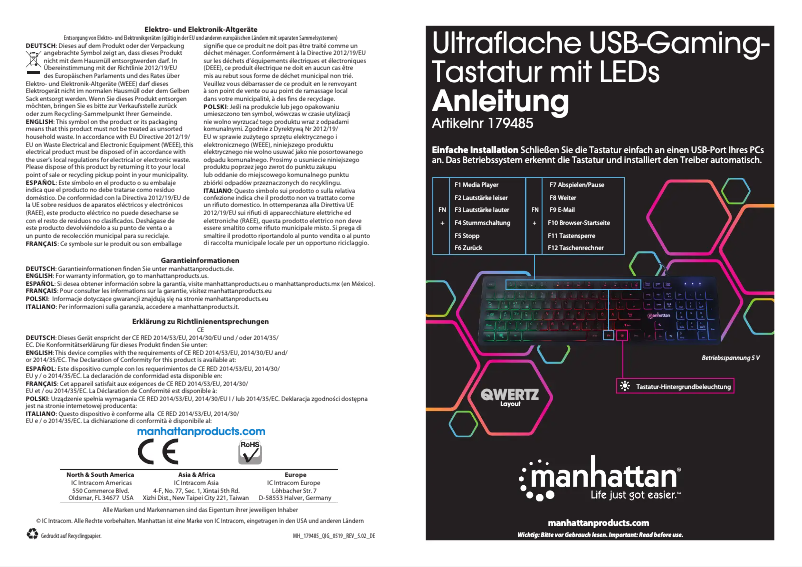 First page image of the manual for 179485