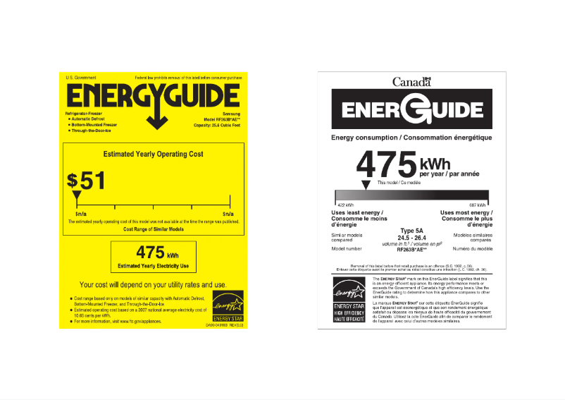 First page image of the manual for RF263BEAE