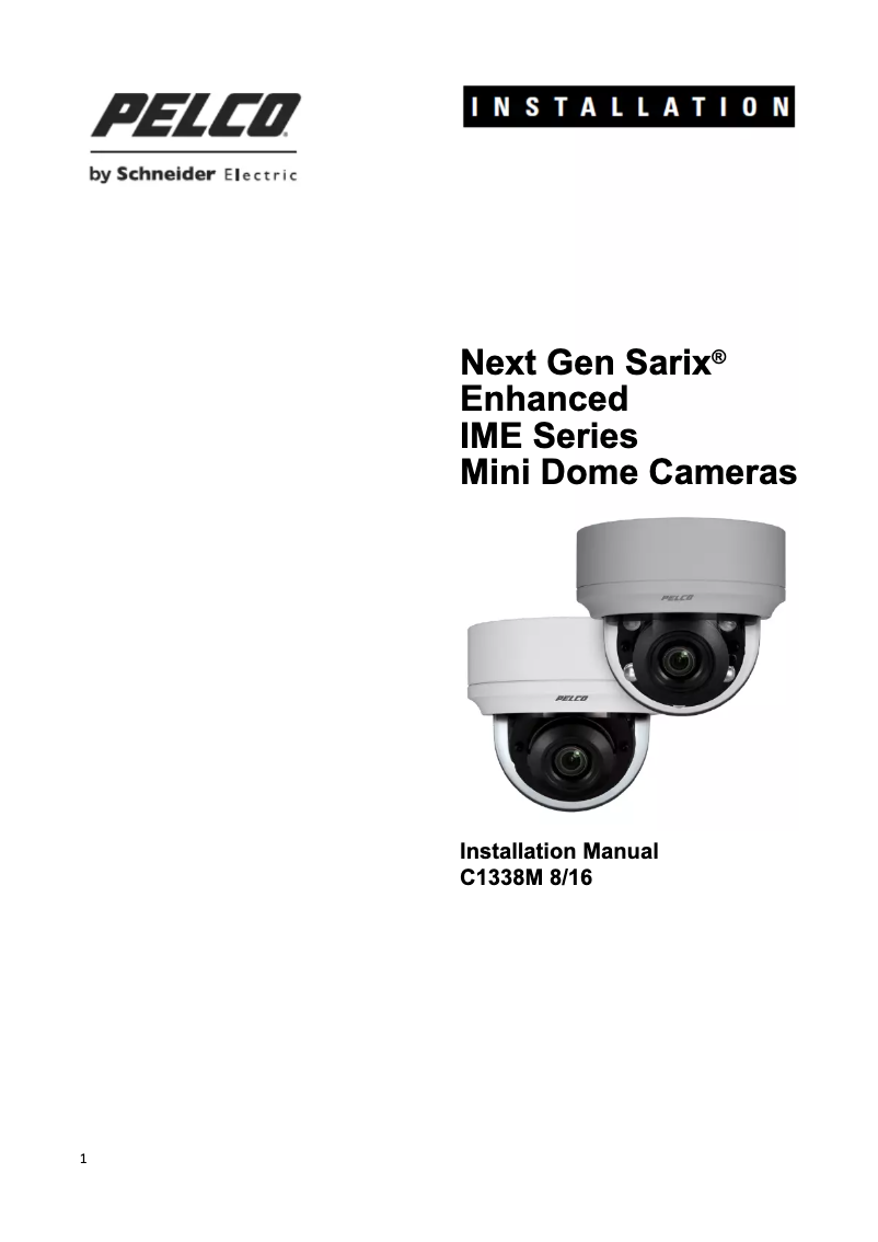 First page image of the manual for Sarix Enhanced IME329-1ES