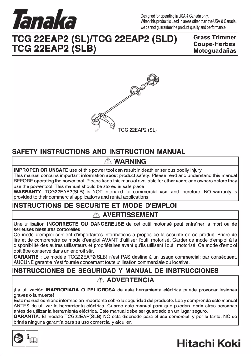 First page image of the manual for TCG22EAP2SLB