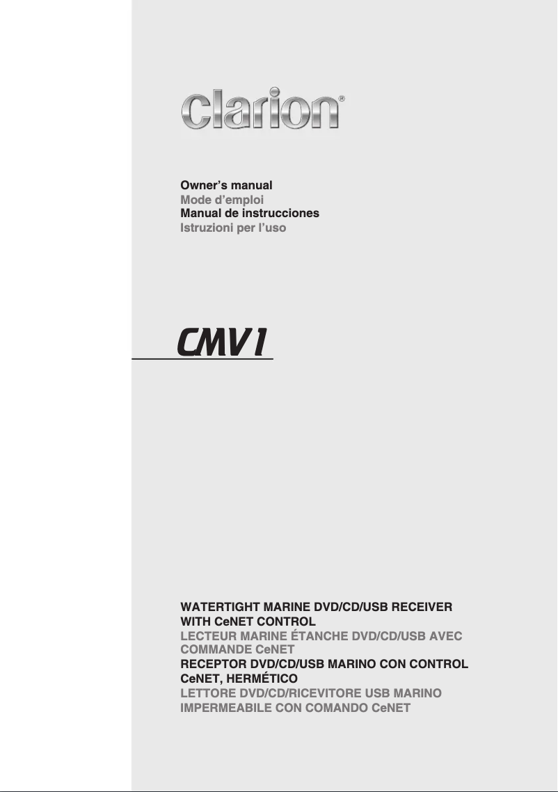 Image de la première page du manuel de l'appareil CMV1