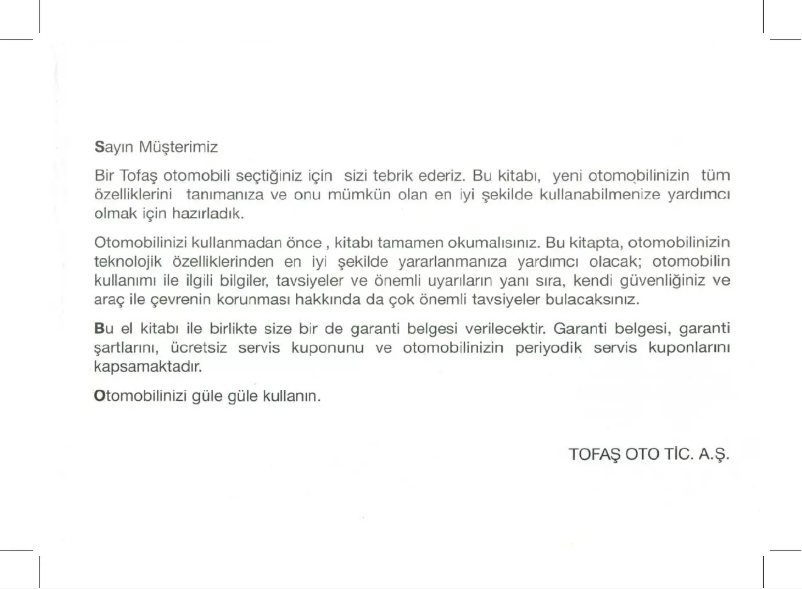 First page image of the manual for Kartal (2002)