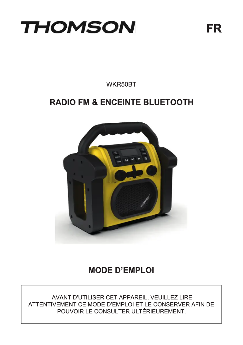 First page image of the manual for WKR50BT