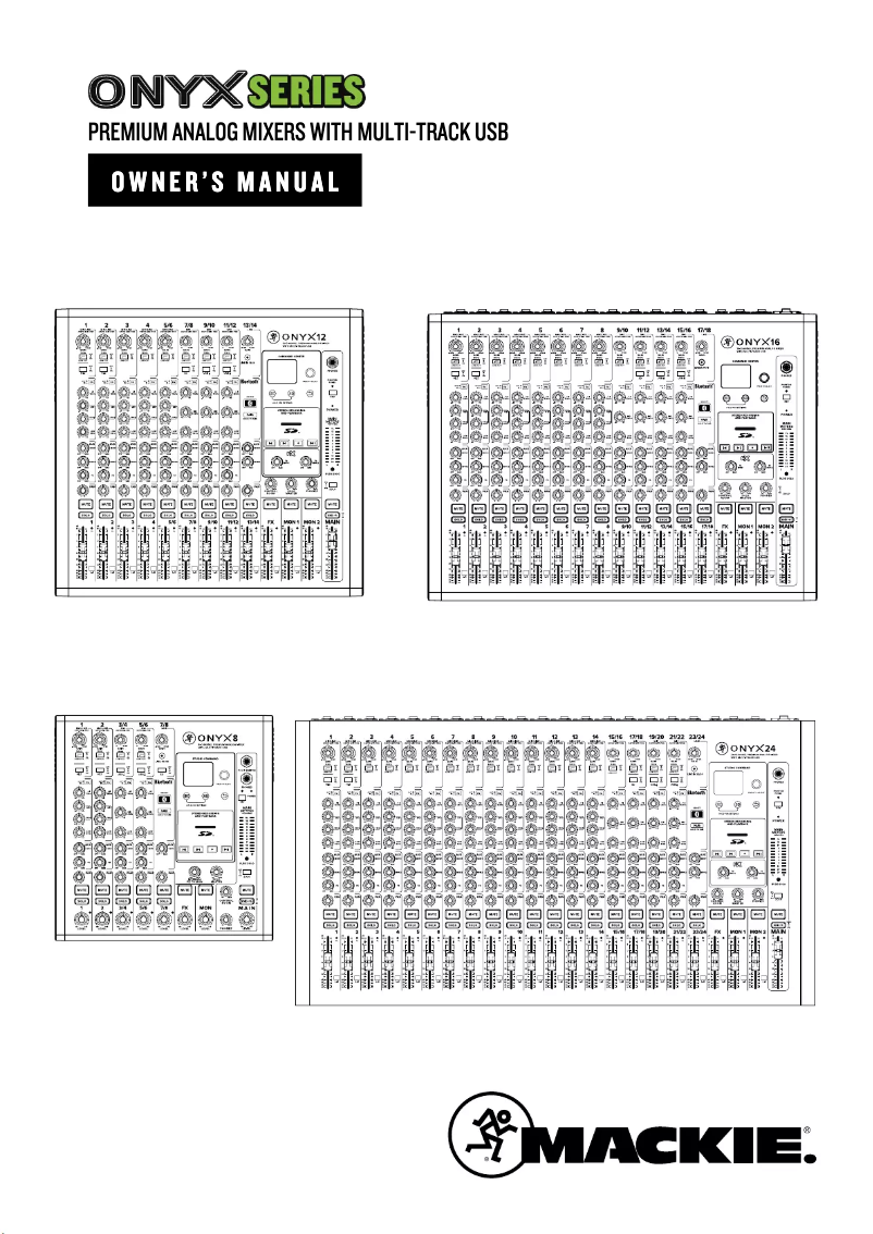 Page 1 of the manual User Manual Mackie Onyx 24