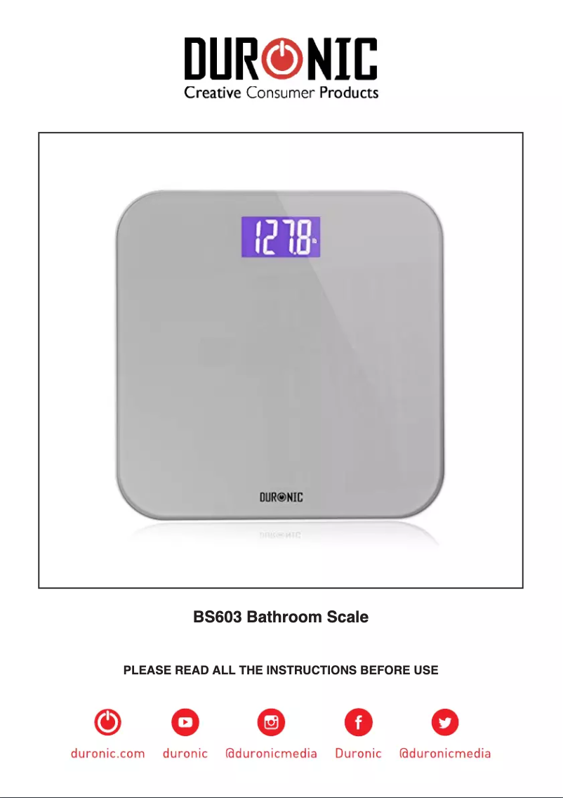Page 1 of the manual User Manual Duronic BS603