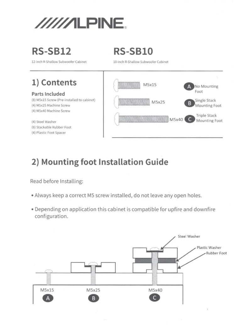 First page image of the manual for RS-SB10