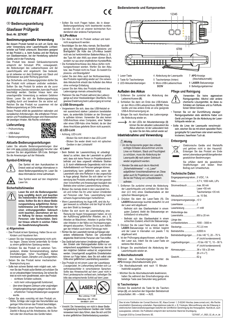 First page image of the manual for OFT-01