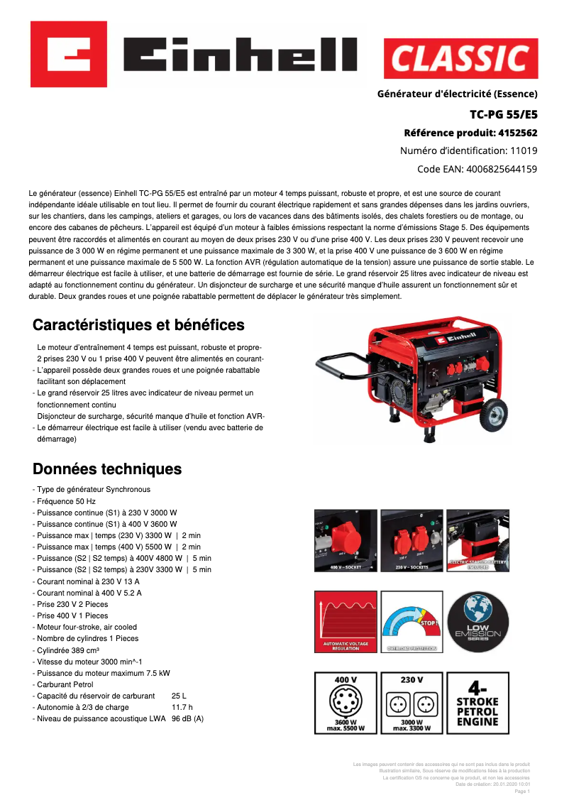 First page image of the manual for TC-PG 55/E5