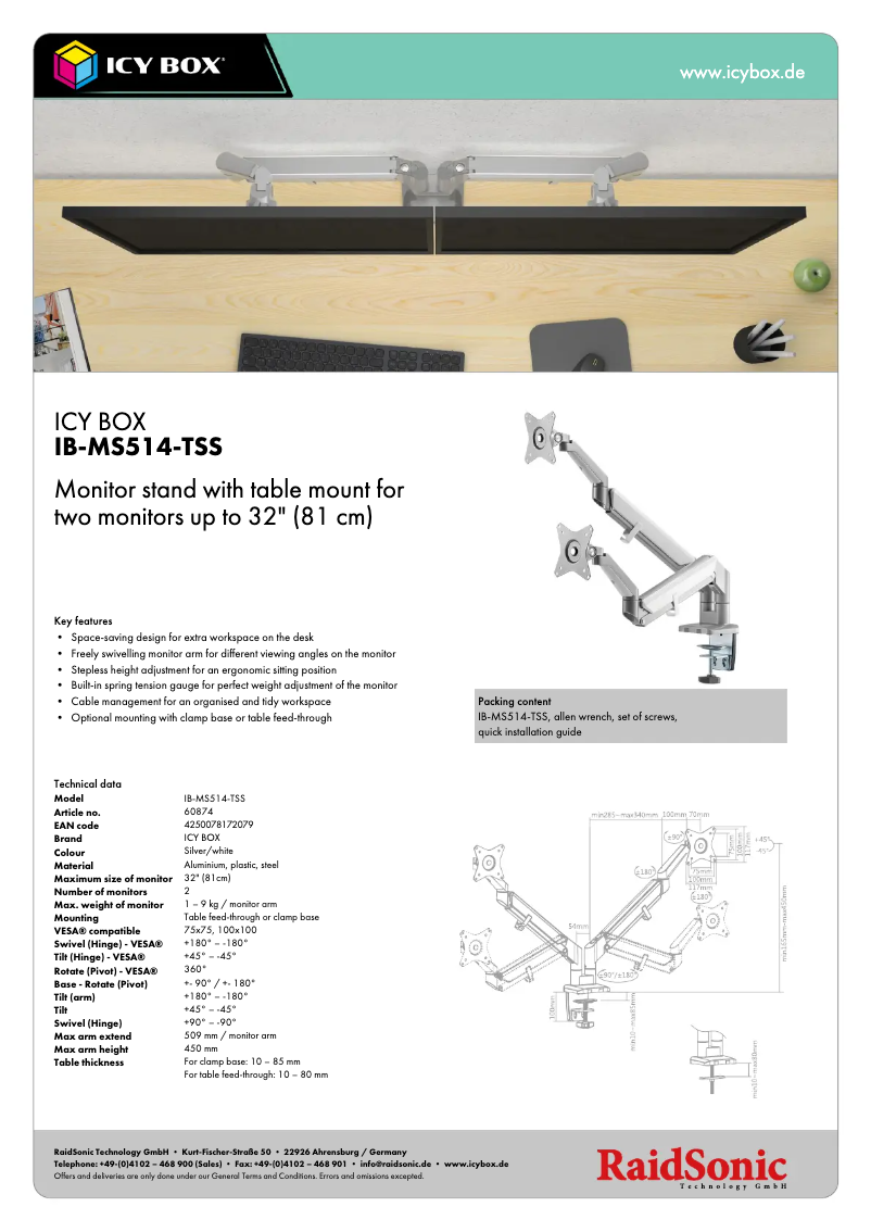First page image of the manual for IB-MS514-TSS