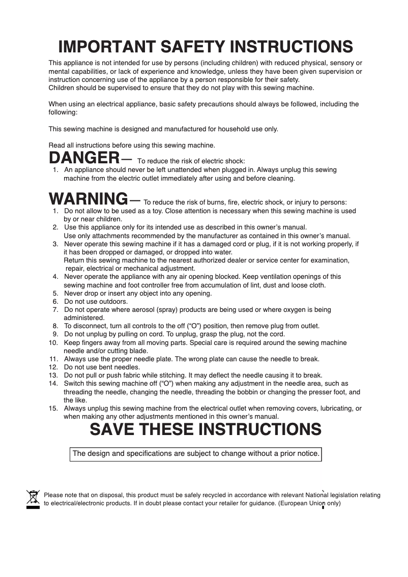 First page image of the manual for 9600