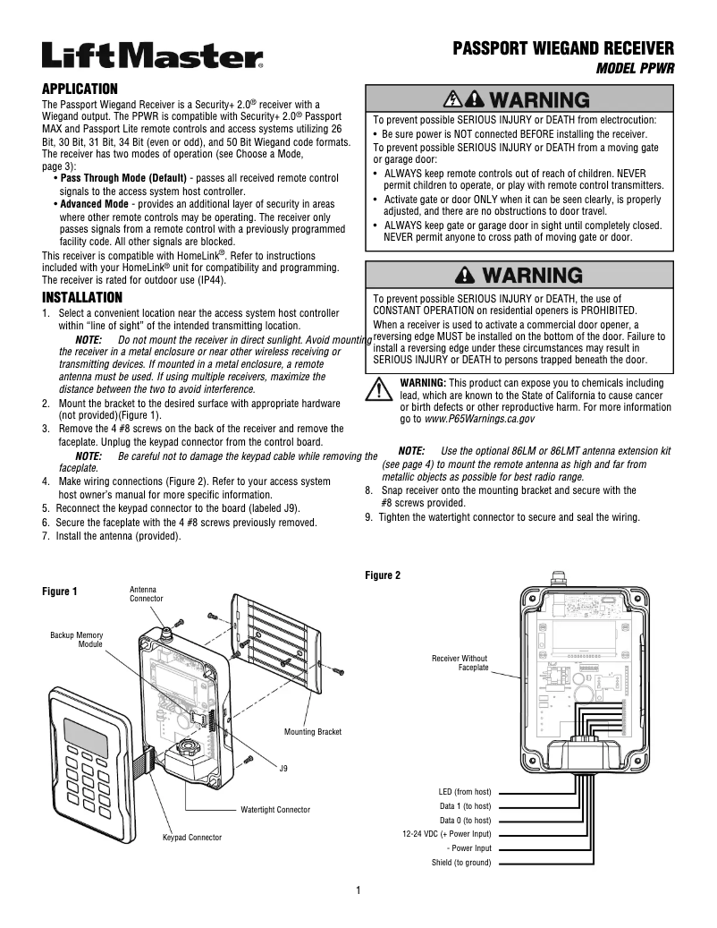 First page image of the manual for PPWR