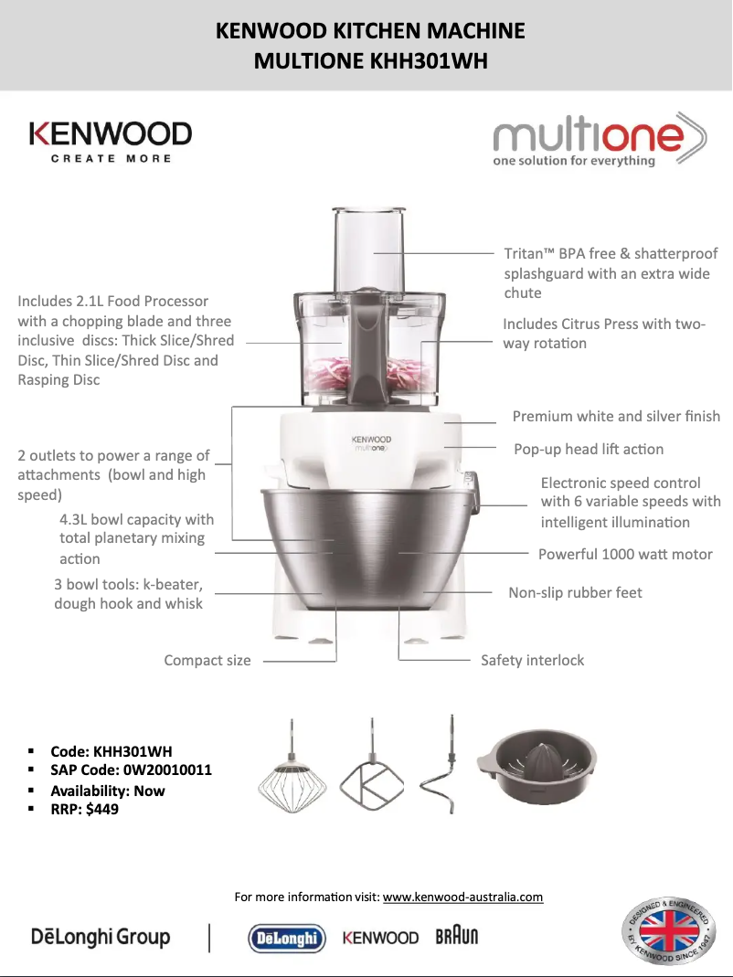 First page image of the manual for MultiOne KHH30