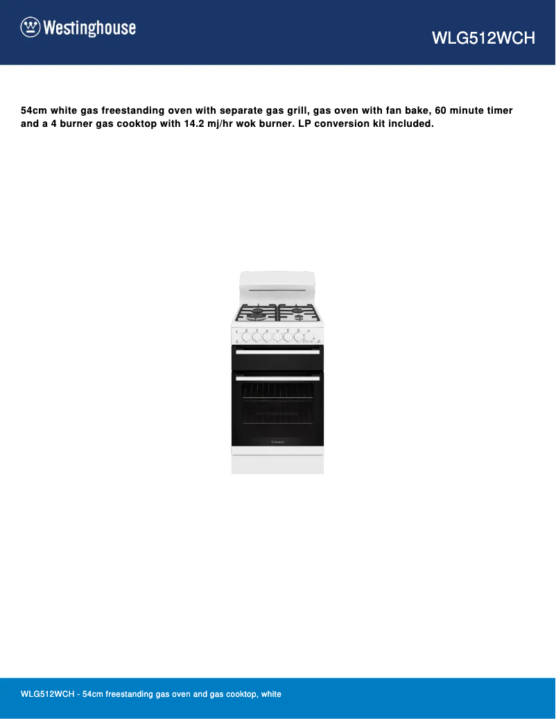 First page image of the manual for WLG512WCH