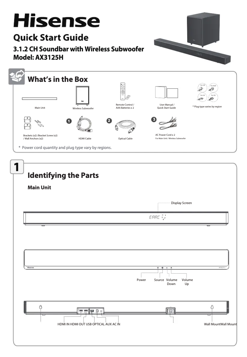 First page image of the manual for AX3125H