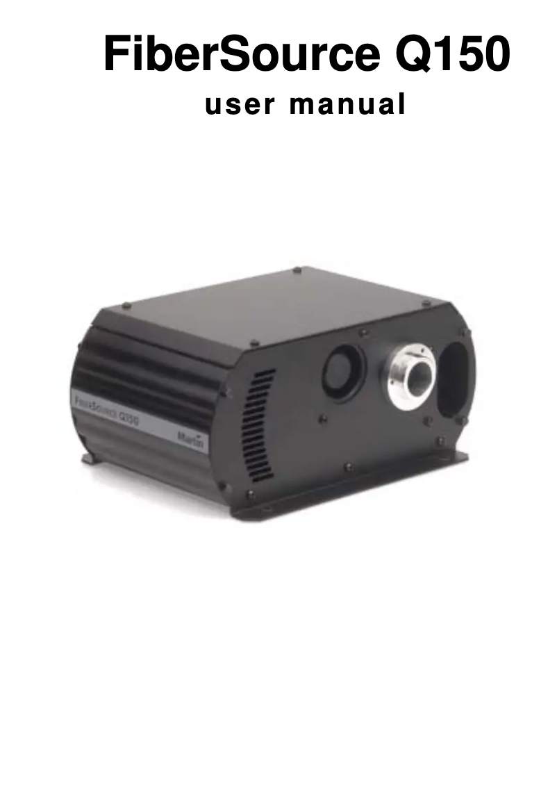 Page 1 of the manual User Manual Martin FiberSource Q150
