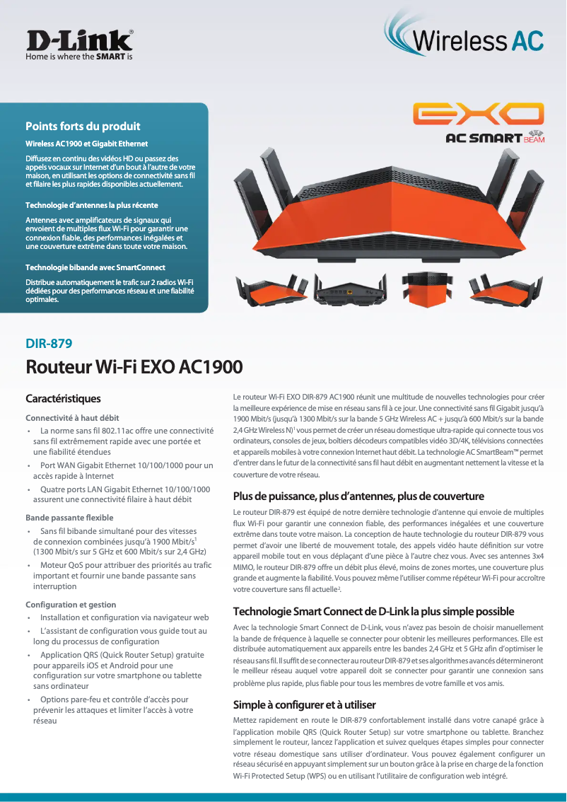 Page 1 of the manual Technical Sheet D-Link DIR-879
