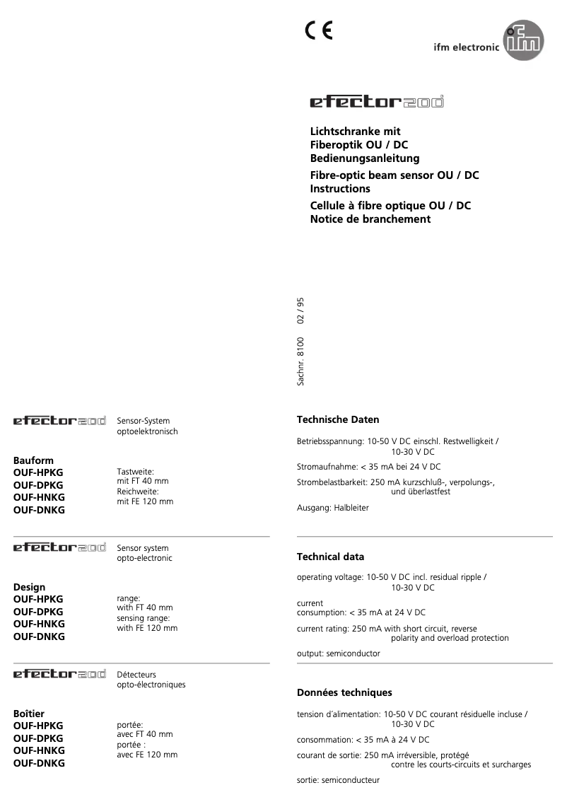 Page 1 of the manual User Manual IFM OU5003