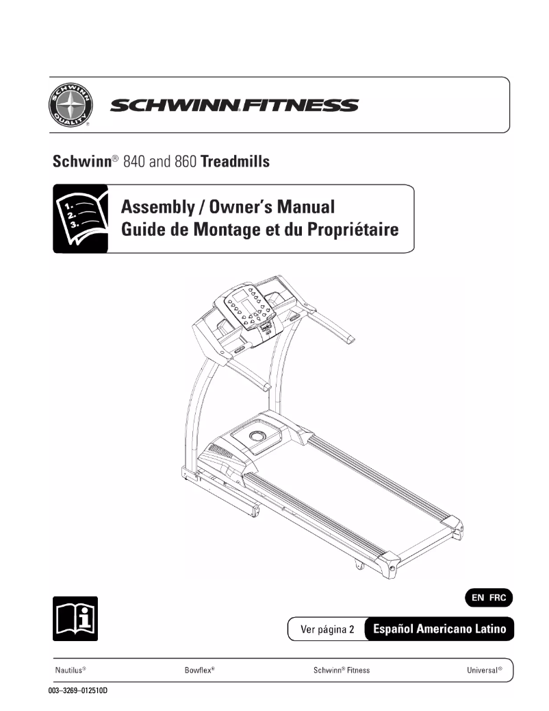 Page 1 of the manual User Manual Schwinn 860