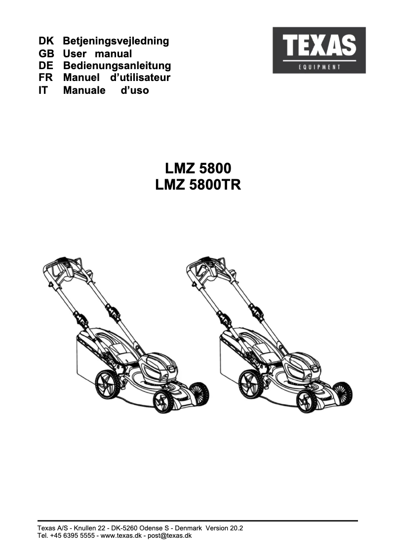 First page image of the manual for LMZ 5800 TR