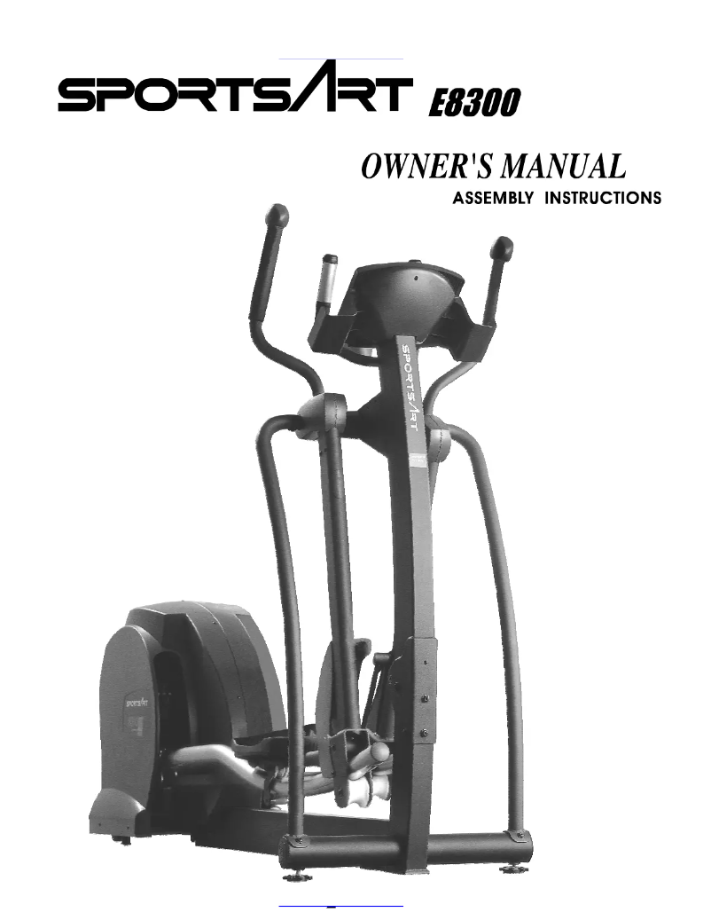 Page 1 of the manual User Manual SportsArt E8300