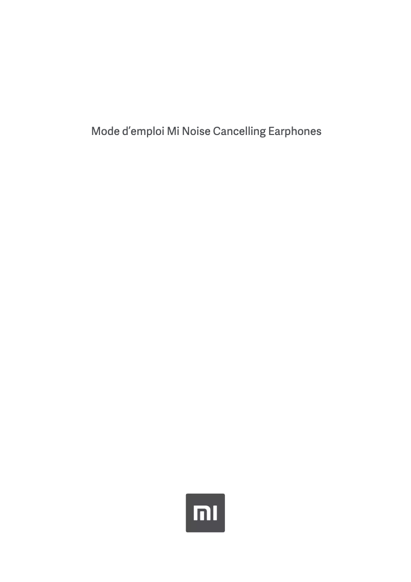 First page image of the manual for Mi Noise Cancelling Earphones