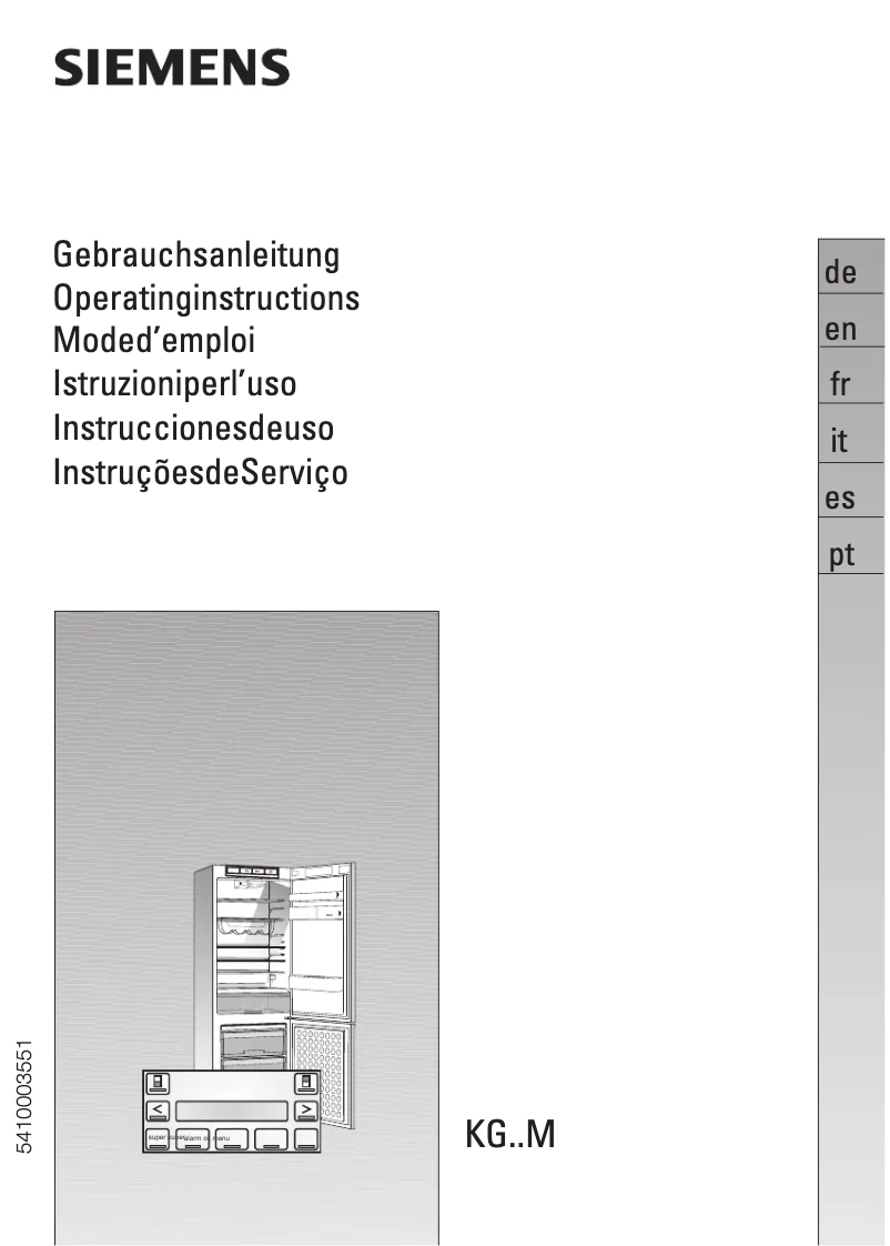 First page image of the manual for KG36M390
