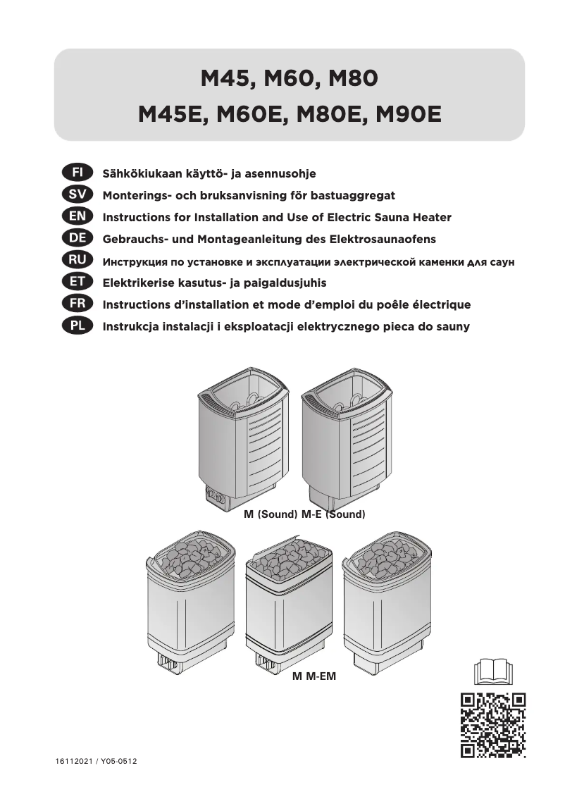 Page 1 of the manual User Manual Harvia Top Steel M80 HM800400BX