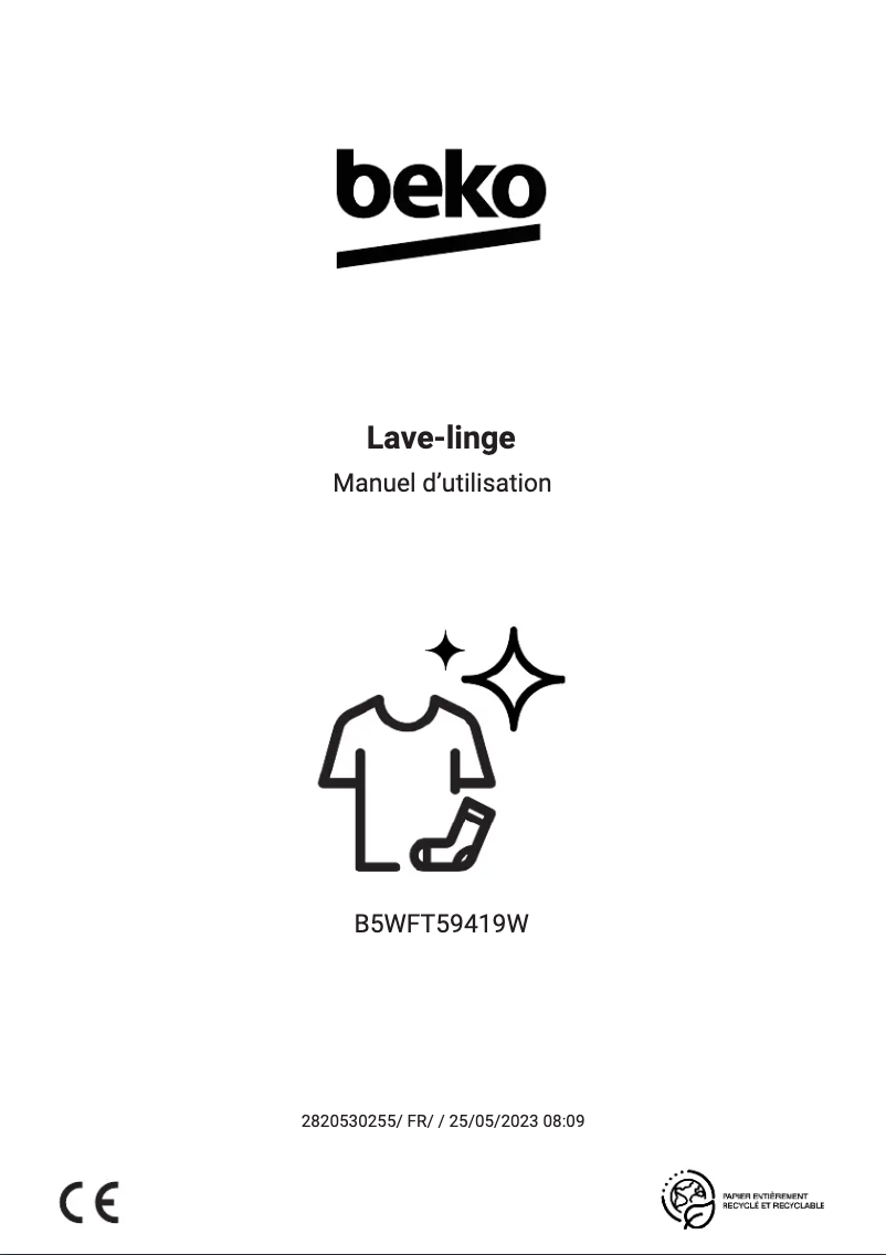 First page image of the manual for B5WFT59419W