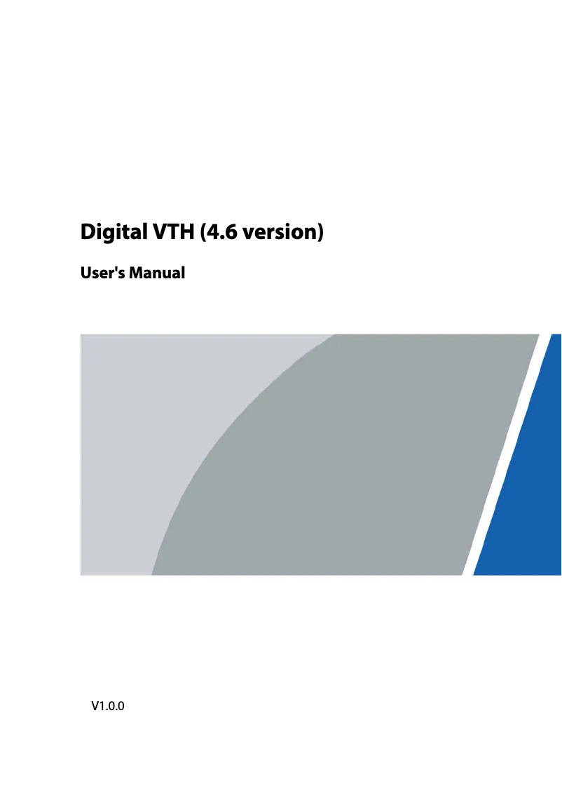 First page image of the manual for VTH8622KMS-W