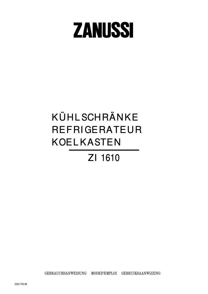 First page image of the manual for ZI 1610