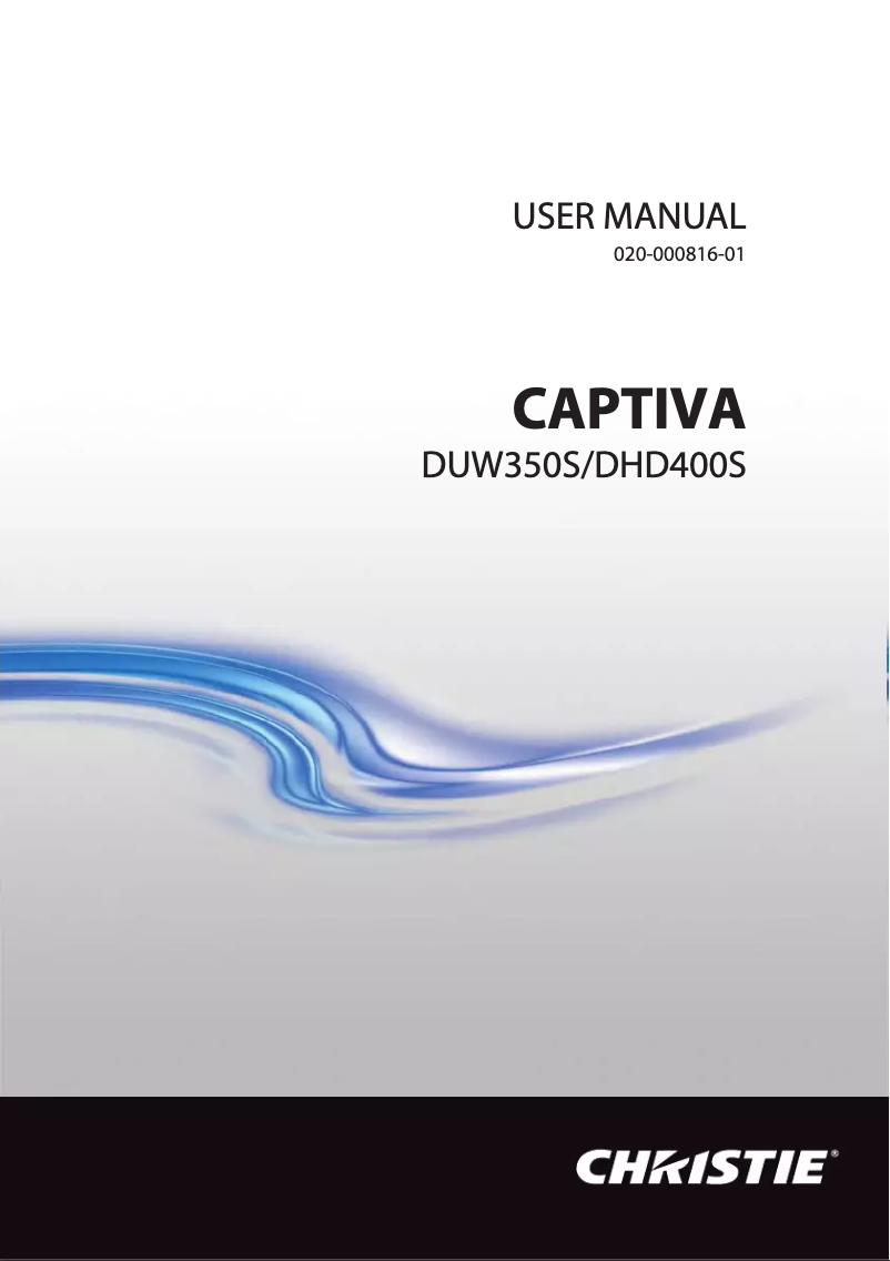 Page 1 of the manual User Manual Christie Captiva DHD4000S