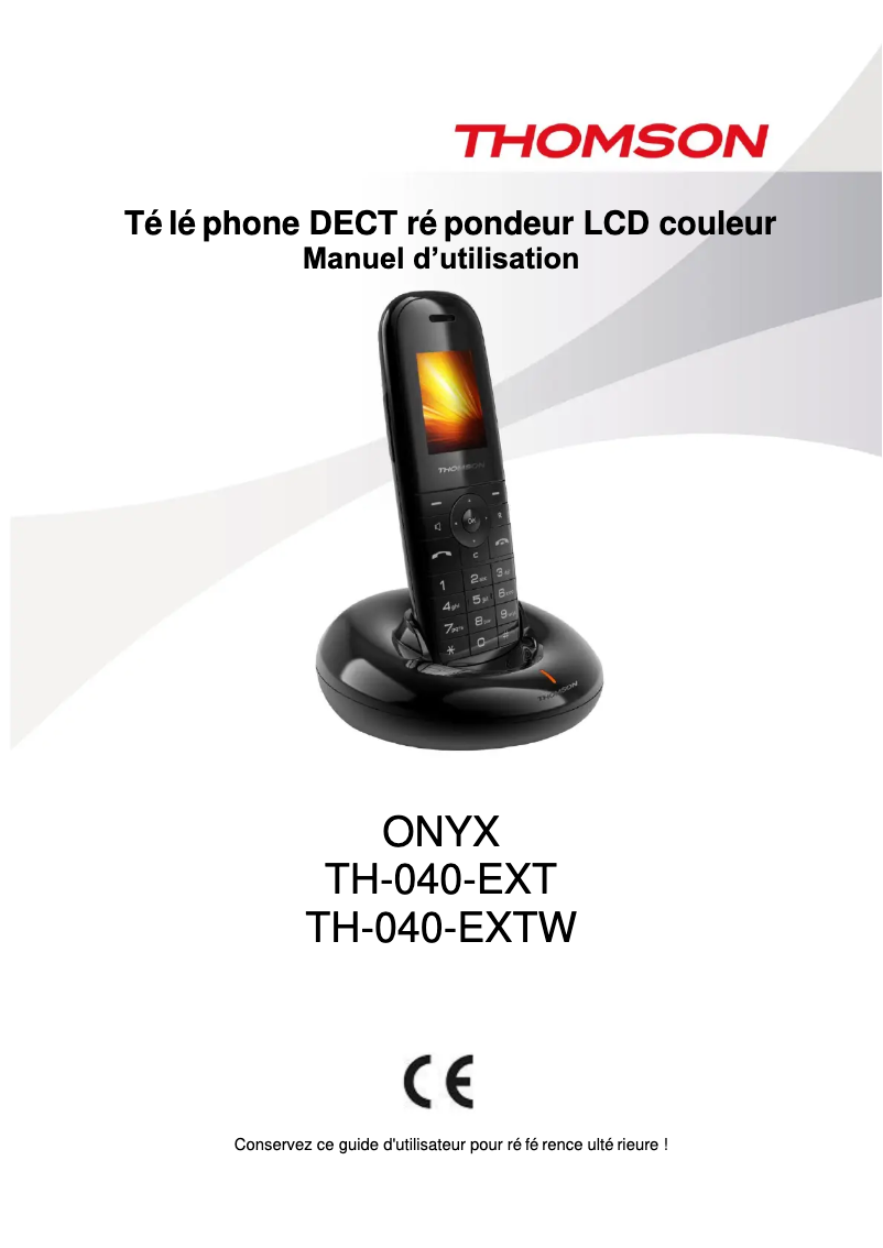 First page image of the manual for Onyx TH040