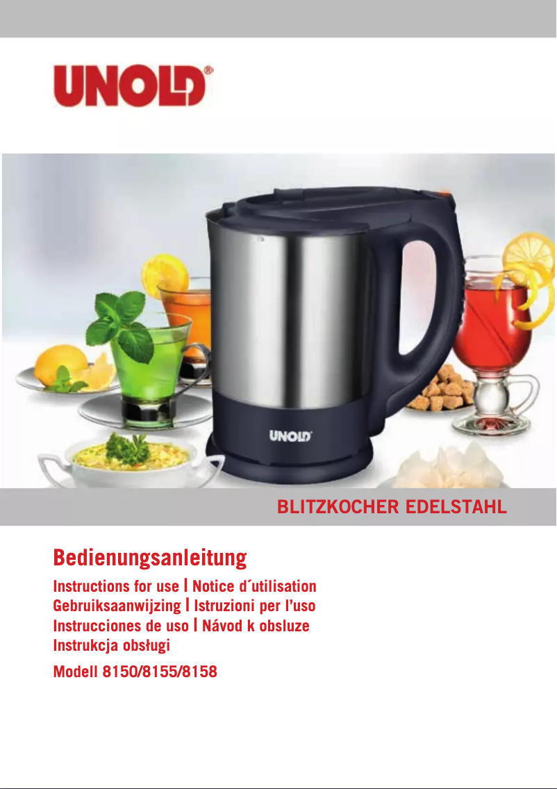 Page 1 of the manual User Manual Unold 8158