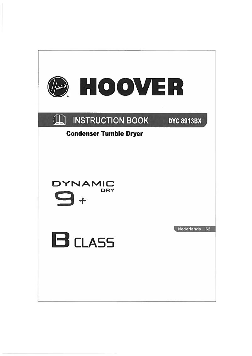 Page 1 of the manual User Manual Hoover DYC 8913 BX-S