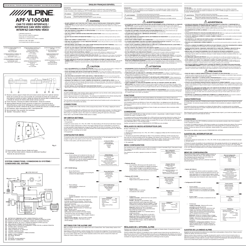 First page image of the manual for APF-V100GM