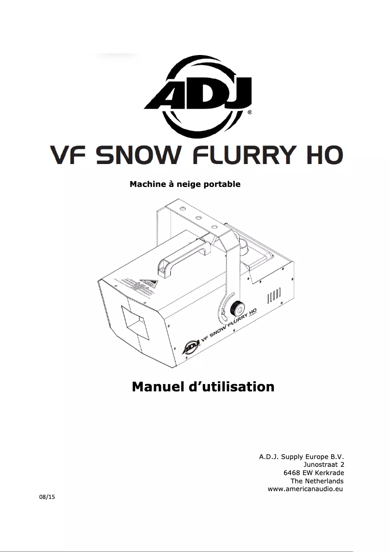 First page image of the manual for VF Snow Flurry HO