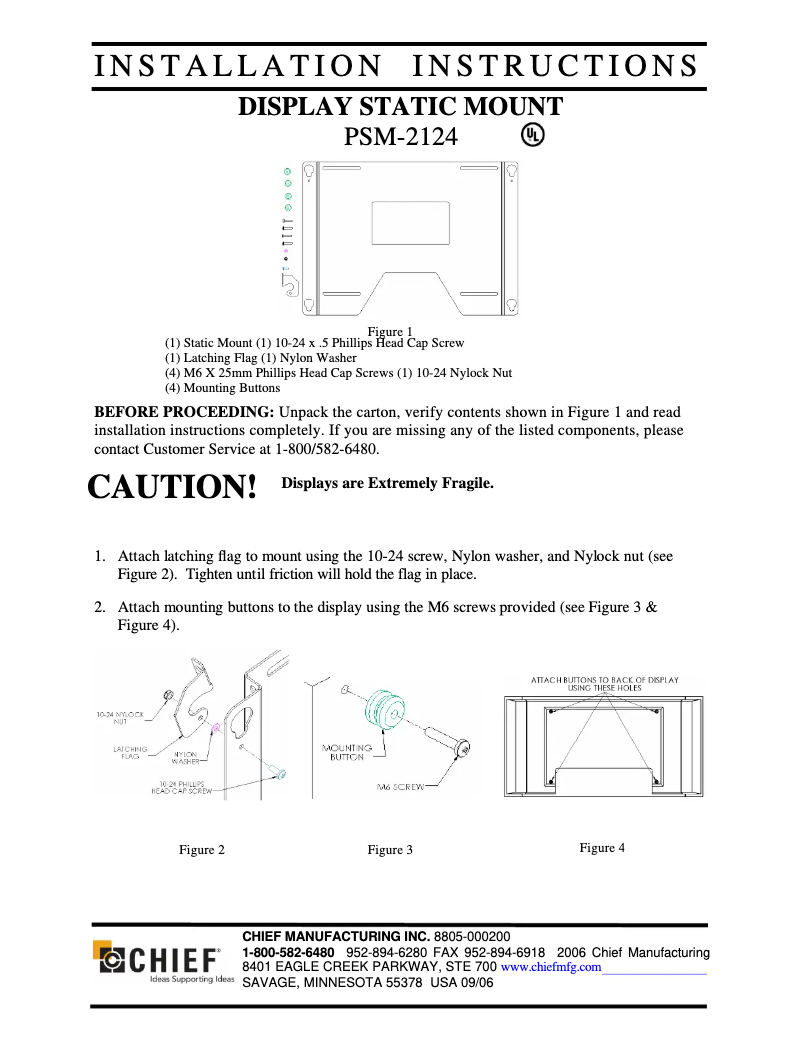 Page 1 of the manual User Manual Chief PSM2124