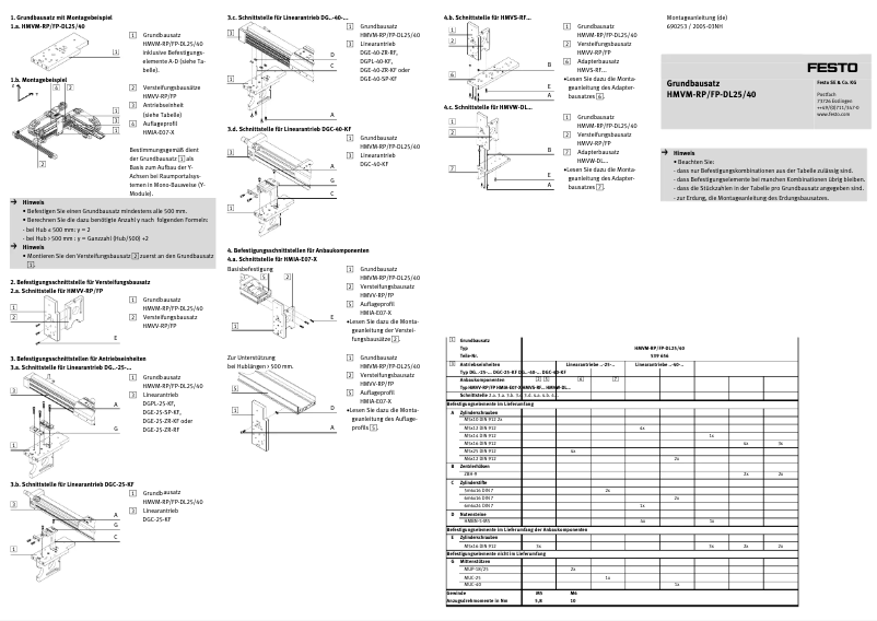Page 1 of the manual User Manual Festo HMVM-RP/FP-DL25/40