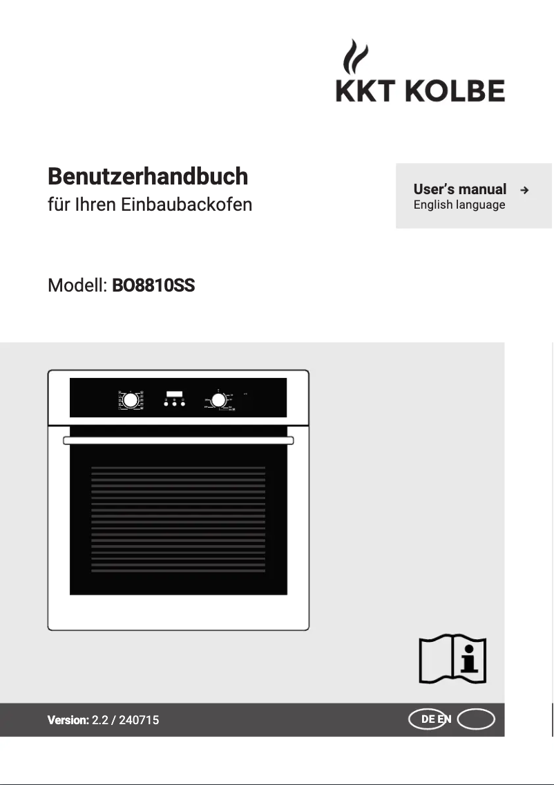 Page 1 of the manual User Manual KKT Kolbe BO8810SS
