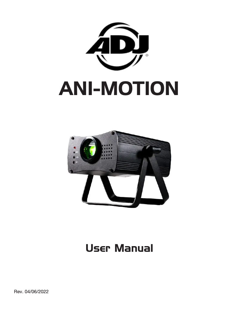 Page 1 of the manual User Manual Adj Ani-Motion