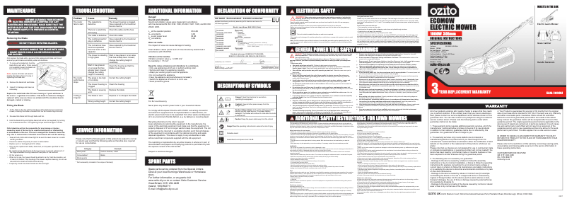 Page 1 of the manual User Manual Ozito ELM-1030U