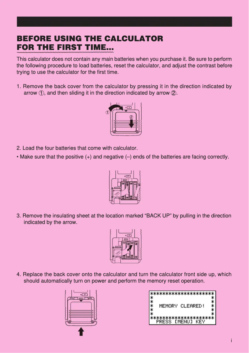 Page 1 of the manual User Manual Casio FX-9750G