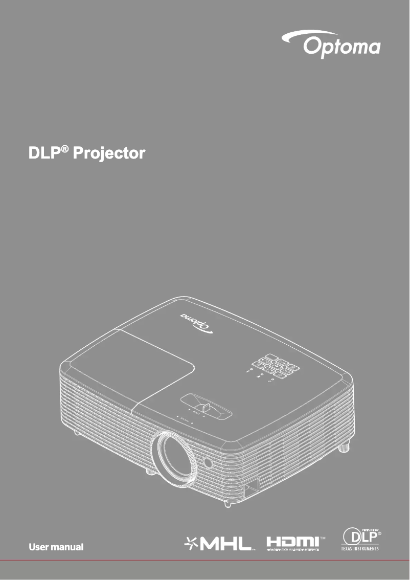 Page 1 of the manual User Manual Optoma X340