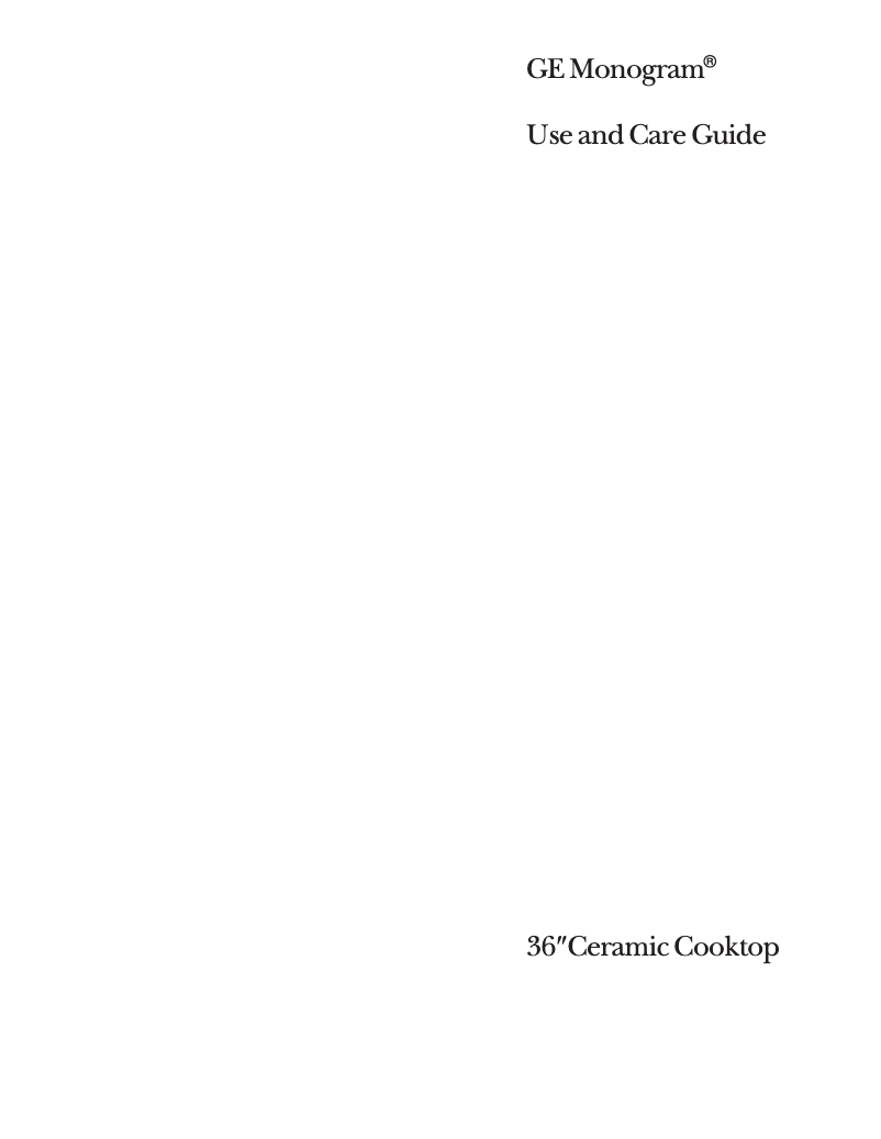 Page 1 of the manual Use and Maintenance Manual GE ZEU676YSB