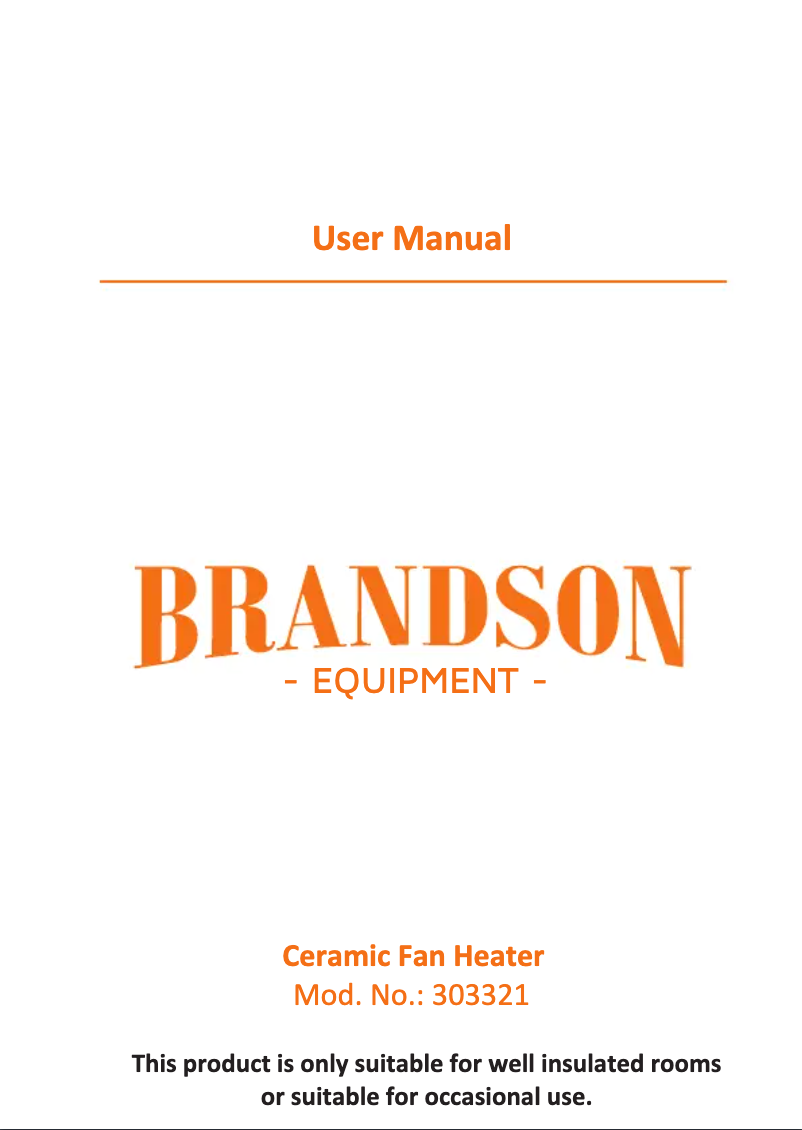 Page 1 of the manual User Manual Brandson 303321