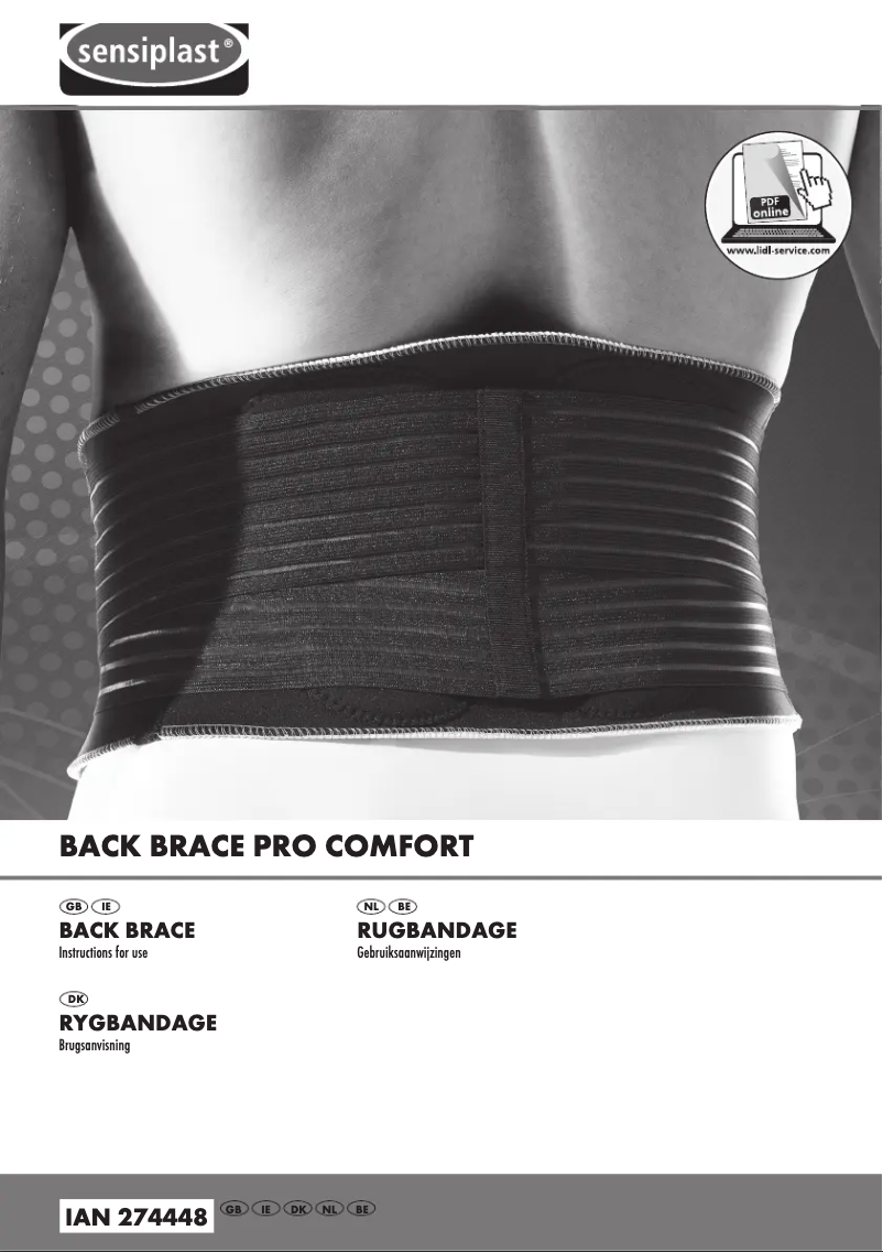 Page 1 of the manual User Manual Sensiplast IAN 274448