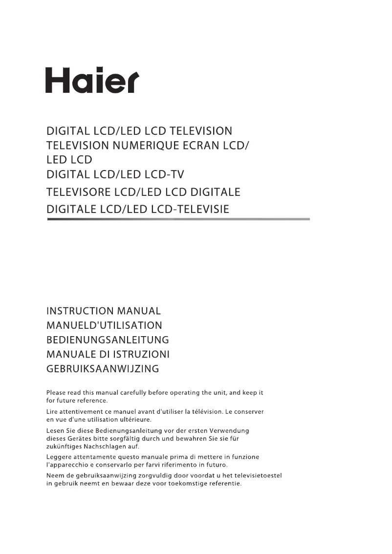 Page 1 of the manual User Manual Haier LT22R3COW
