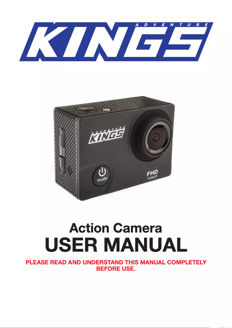 Page 1 of the manual User Manual Adventure Kings Action Camera